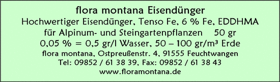 Hochwertiger Eisendünger für Alpinum- und Steingartenpflanzen